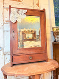ANTIQUE APOTHECARY CARVED WOOD MEDICINE CABINET