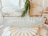 ANTIQUE PRESSED GLASS CELERY TRAY