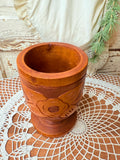 VINTAGE HAND CARVED WOOD DECOR MORTAR BOWL