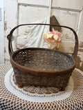 VINTAGE WICKER PATINA’D BASKET