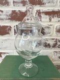 ETCHED BIRD GLASS APOTHECARY STYLE JAR