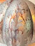 VINTAGE MERCURY GLASS  ORNATE LARGE PUMPKIN DECOR