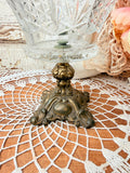VINTAGE HOLLYWOOD REGENCY CRYSTAL PEDESTAL COMPOTE