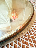 XL RARE DAMASK MIRROR TRAY ON FEET