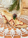 VINTAGE EXTRA RARE BURGUNDY VICTORIAN SHOE ORNAMENT - 3 AVAILABLE