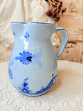VINTAGE DELFT STYLE BLUE PAINTED POTTERY PITCHER