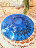 VINTAGE COBALT BLUE EXTRA LARGE SERVING PLATE TIARA EXCLUSIVE