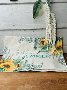 SET OF 2 SUNFLOWER HELLO SUMMER PLACEMATS