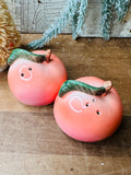 VINTAGE PEACH BEAUTIFUL SALT AND PEPPER SHAKERS