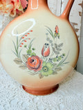 VINTAGE FLOWER AND BUTTERFLY GORGEOUS UNIQUE PORCELAIN PITCHER