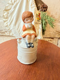 VINTAGE BELL - GIRL WITH COFFEE TEA