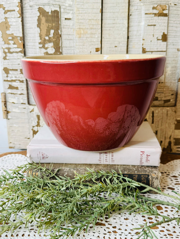 RED POTTERY VINTAGE MIXING BOWL