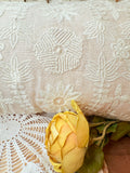 FRENCH CREWEL AND DOWN BONSOIR BOLSTER LUMBAR PILLOW - 2 AVAILABLE