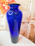 RARE TALL COBALT BLUE BLENKO ART GLASS VASE
