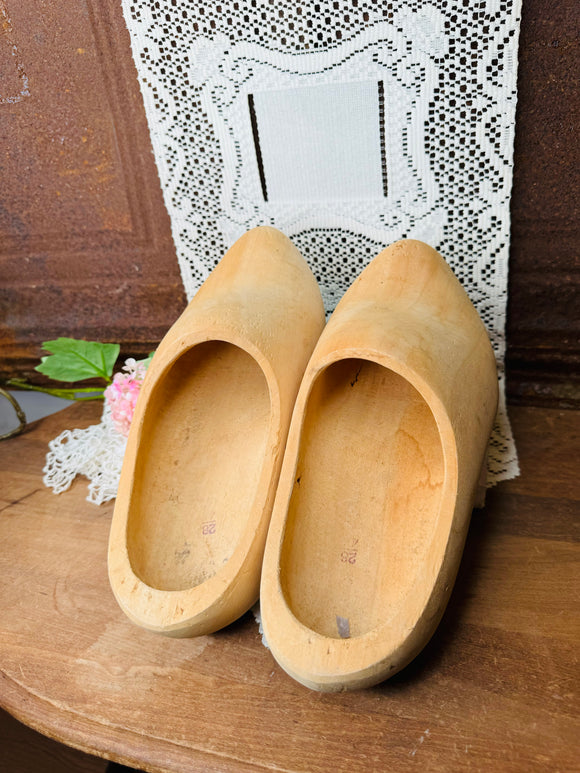 LARGE VINTAGE WOODEN CLOGS #2