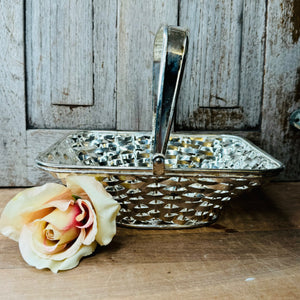 SILVER UNIQUE VINTAGE BASKET DECOR