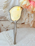 ANTIQUE HAND MIRROR DETAILED SILVER