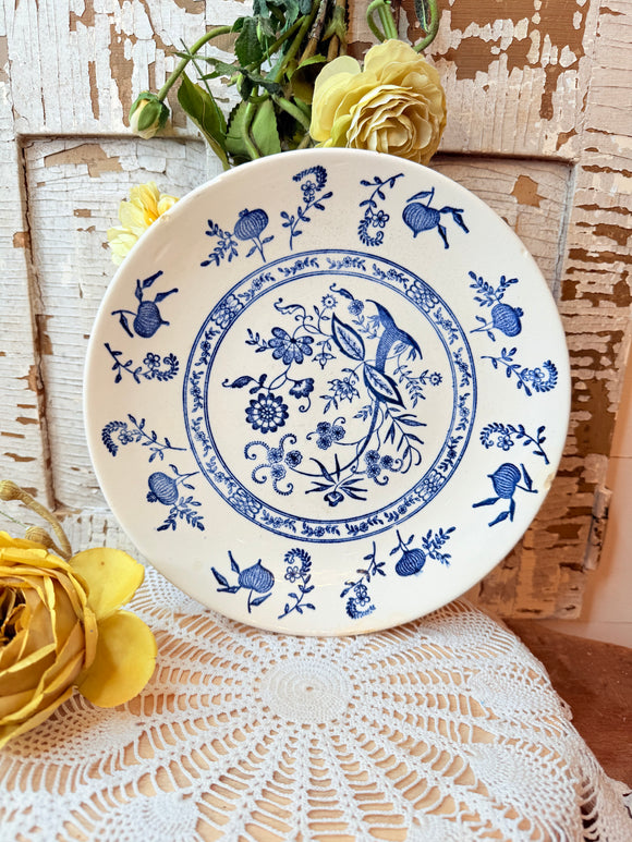 BLUE ONION IRONSTONE DINNER PLATE
