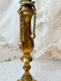 VINTAGE BRASS VICTORIAN CANDLE STICK WITH TASSEL DESIGN - 2 AVAILABLE