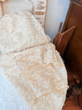 ANTIQUE XXL RECTANGULAR VICTORIAN LACE TABLECLOTH