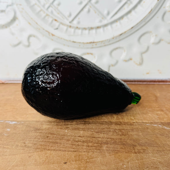 VINTAGE HANDBLOWN GLASS DECOR - EGGPLANT