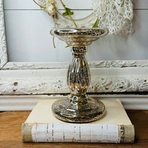 MERCURY GLASS STYLE VINTAGE CANDLE HOLDER