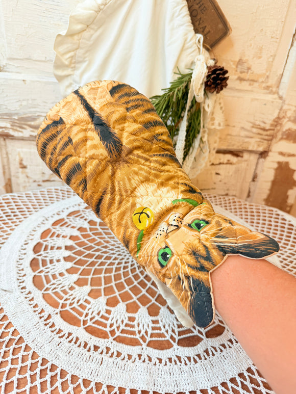 KITTY CAT VINTAGE OVEN MITT #2