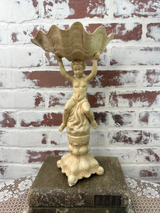 BEAUTIFUL EUROPEAN CHERUB FRUIT BOWL ON PEDESTAL