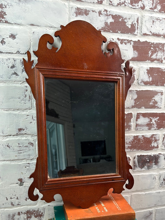 BEVELED MAHOGANY ANTIQUE MIRROR