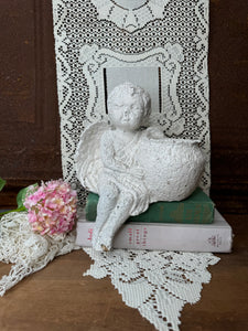 ANGEL CAST IRON GARDEN PLANTER VINTAGE