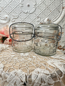 ANTIQUE ATLAS GLASS CANISTER - 2 AVAILABLE