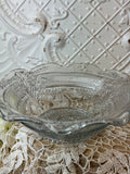 CRYSTAL CUT DETAILED SERVING BOWL ANTIQUE BEAUTIFUL!!