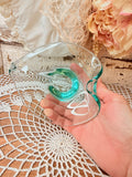 VINTAGE MURANO GREEN GLASS LEAF DISH