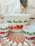 VINTAGE HAZEL ATLAS 6 PIECE PUNCH BOWL SET