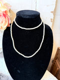 VINTAGE LONG STONE PEARL BEADED NECKLACE