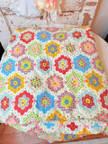 VINTAGE REVERSIBLE QUILT STYLE BLANKET
