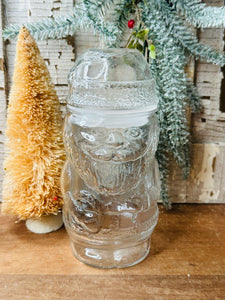 VINTAGE GLASS SANTA JAR - 2 AVAILABLE