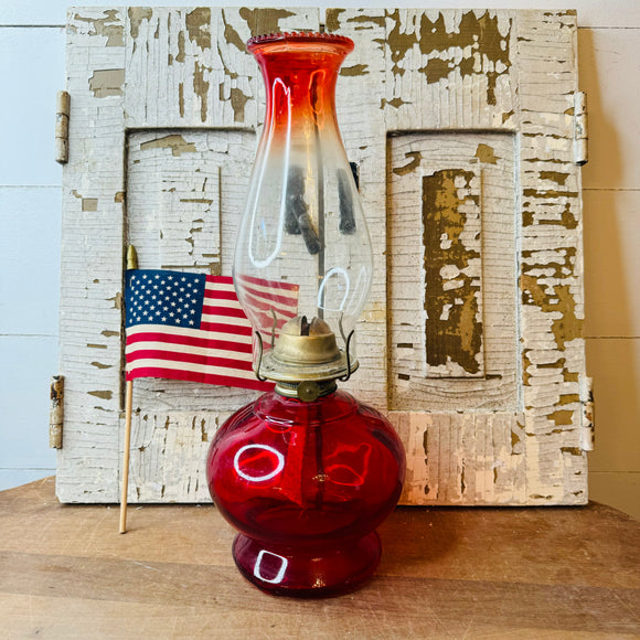 RARE OMBRÉ HURRICANE TOP RED LAMP - 2 AVAILABLE