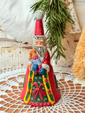 AMAZING VINTAGE PRIMITIVE STYLE SANTA CLAUS BELL