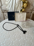 VINTAGE WINTERTHUR JET BLACK BEAD VICTORIAN STYLE NECKLACE