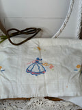 VICTORIAN LADY VINTAGE CROSS STITCH TABLECLOTH