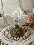 VINTAGE CRYSTAL HOLLYWOOD REGENCY PEDESTAL BOWL WITH DETAILED BASE RARE XL