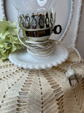 MILK GLASS HOBNAIL VINTAGE OIL LAMP