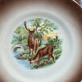 SET OF 2 22K GOLD TRIM DEER PLATE EUROPE - 3 SETS AVAILABLE