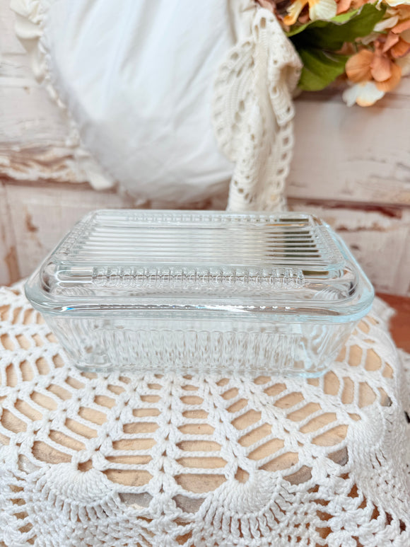 VINTAGE GLASS FRIDGIE RIBBED