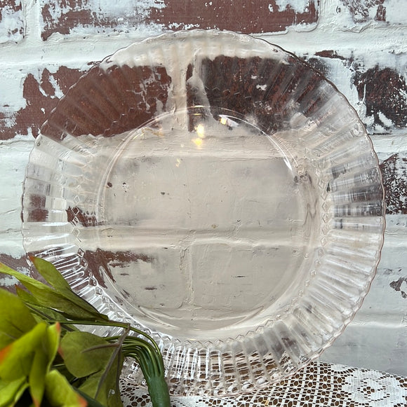 PINK DEPRESSION GLASS HOLLYWOOD SCALLOPED PLATE