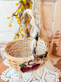 APPLE WHITE WICKER VINTAGE BASKET