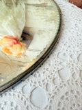 VINTAGE LARGE BEVELED EDGE SILVER CIRCULAR MIRROR