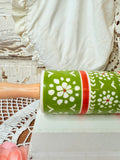 VINTAGE ORNATE HANDPAINTED FLORAL ROLLING PIN