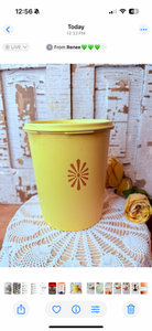 VINTAGE RETRO YELLOW TUPPERWARE CANISTER LARGE